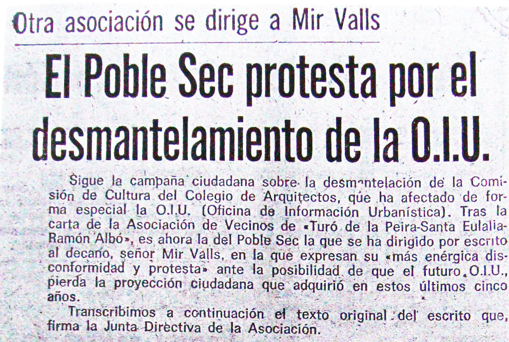 Recorte de prensa. “Diari de Barcelona”, 14-01-75.